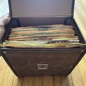 Lot Of 45 1970s 7” 45rpm Records with Case